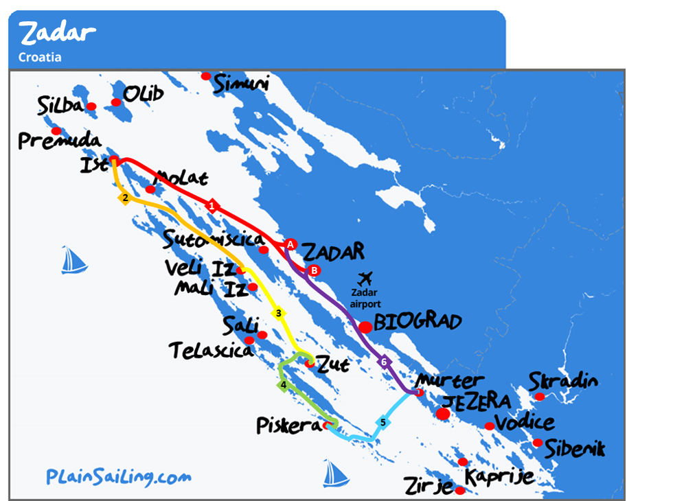 Zadar - 6 day sailing itinerary